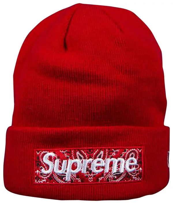 Supreme x New Era Bandana Box Logo Beanie 'Red'