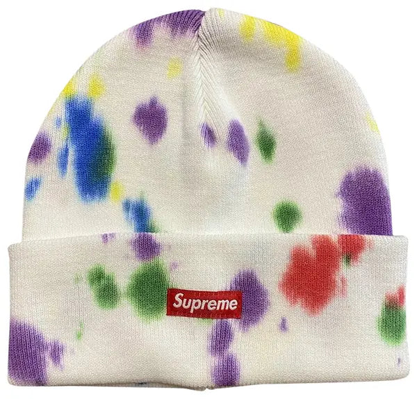 Supreme Splatter Dyed Beanie 'White'