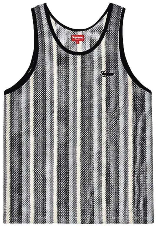 Supreme Knit Stripe Tank Top 'Black'