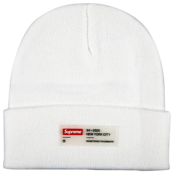 Supreme Clear Label Beanie 'White'