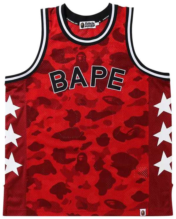 BAPE Color Camo Bape Basketball Tank Top 'Red'