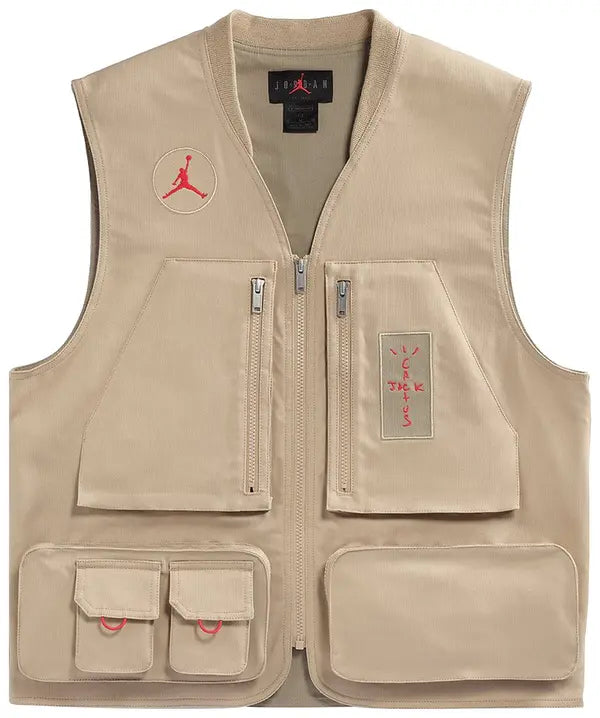 Cactus Jack by Travis Scott x Jordan Utility Vest 'Desert/Khaki/University Red'