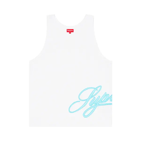 Supreme Mesh Script Tank Top 'White'