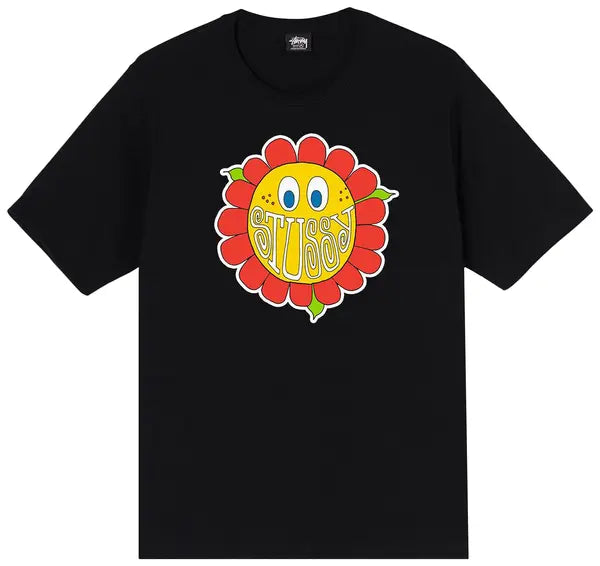 Stussy Happy Flower T-Shirt 'Black'