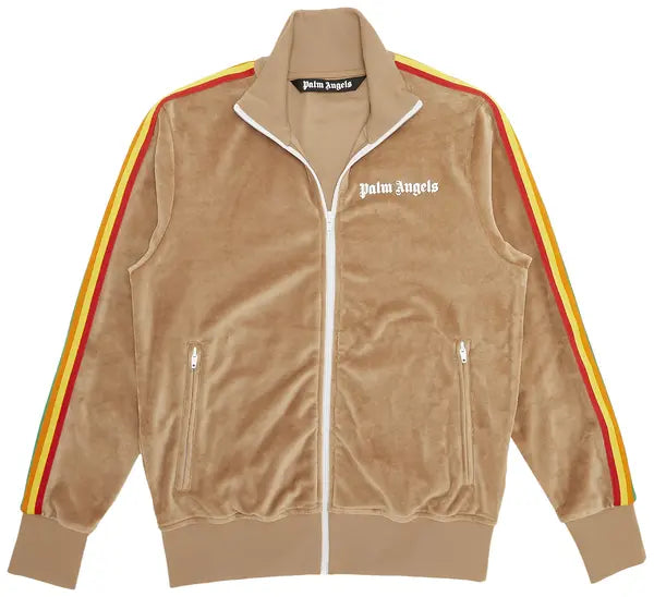 Palm Angels PA Rainbow Chenille Track Jacket 'Brown'