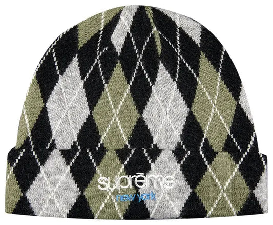 Supreme Argyle Cashmere Beanie 'Black'