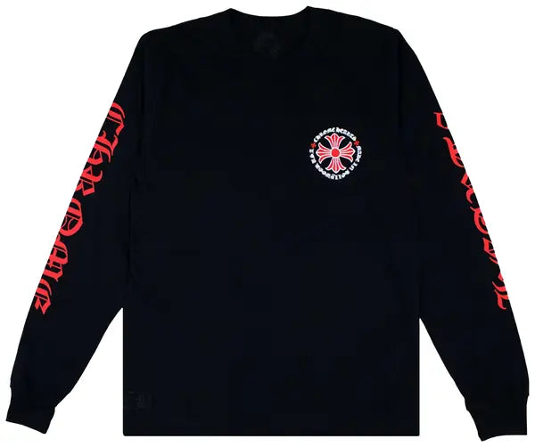 Chrome Hearts Made In Hollywood Plus Cross Long-Sleeve T-Shirt 'Black/Red'